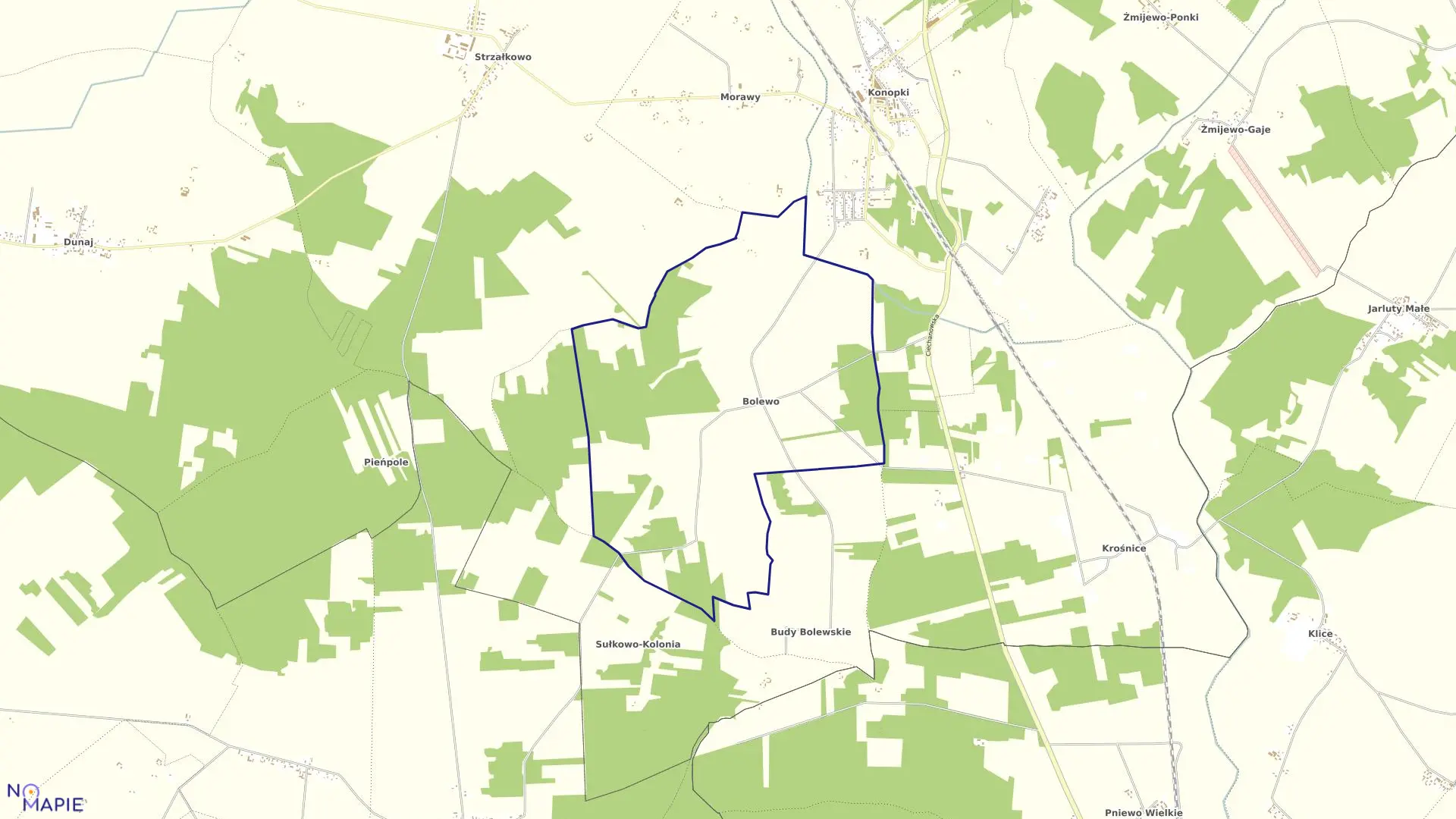 Mapa obrębu BOLEWO w gminie Stupsk