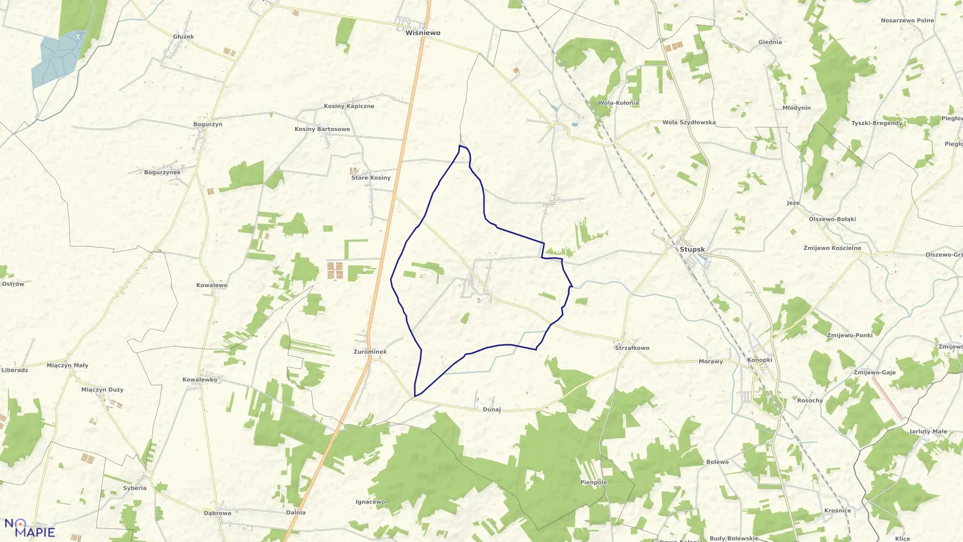 Mapa obrębu DĄBEK w gminie Stupsk