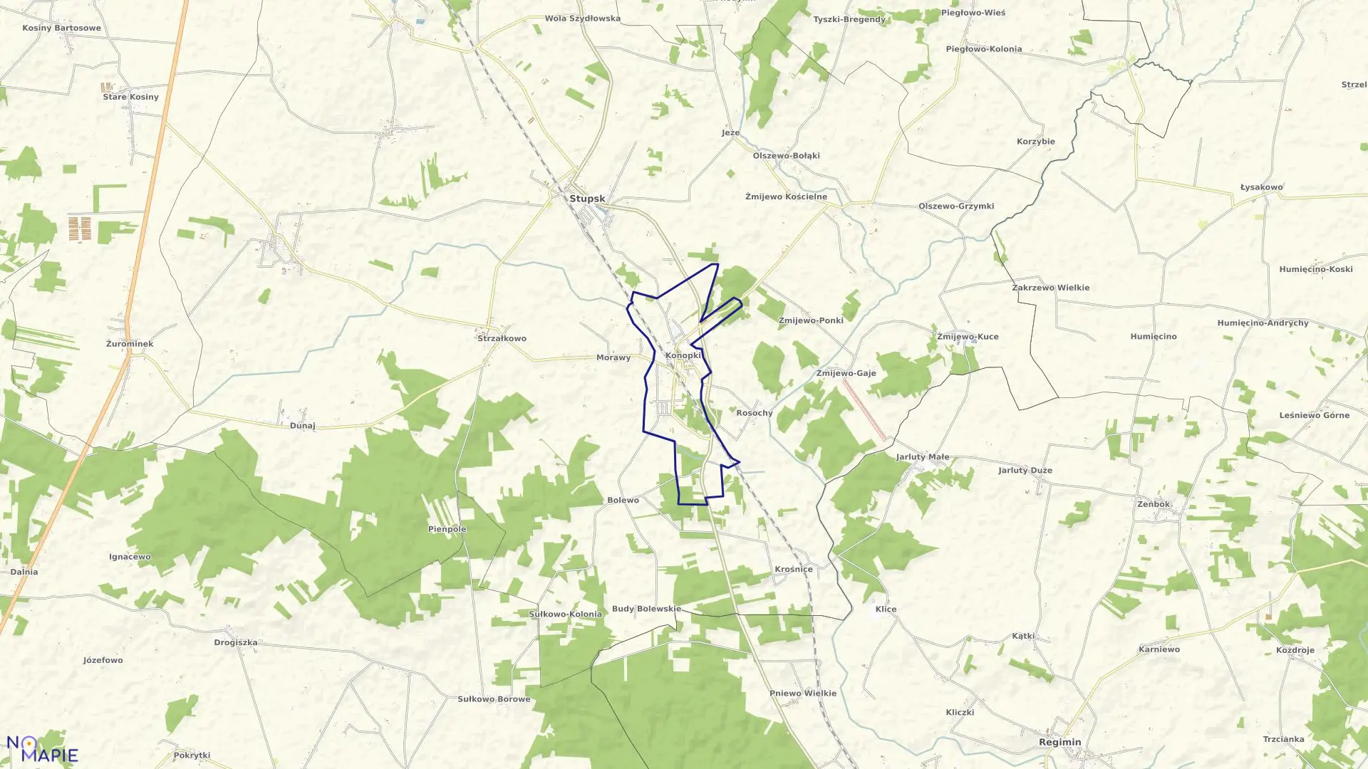 Mapa obrębu KONOPKI w gminie Stupsk